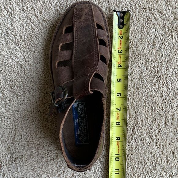 Vintage Eastland Brown Leather distressed Mary Jane’s fisherman loafers USA - Picture 8 of 9